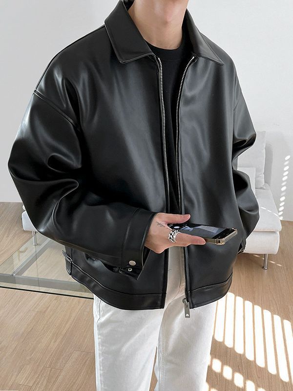 Men's Korean Leather Casual Jacket