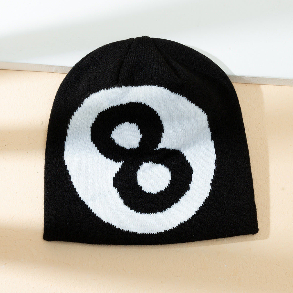 Warm All-matching Simple Number 8 Slipover Woolen Cap