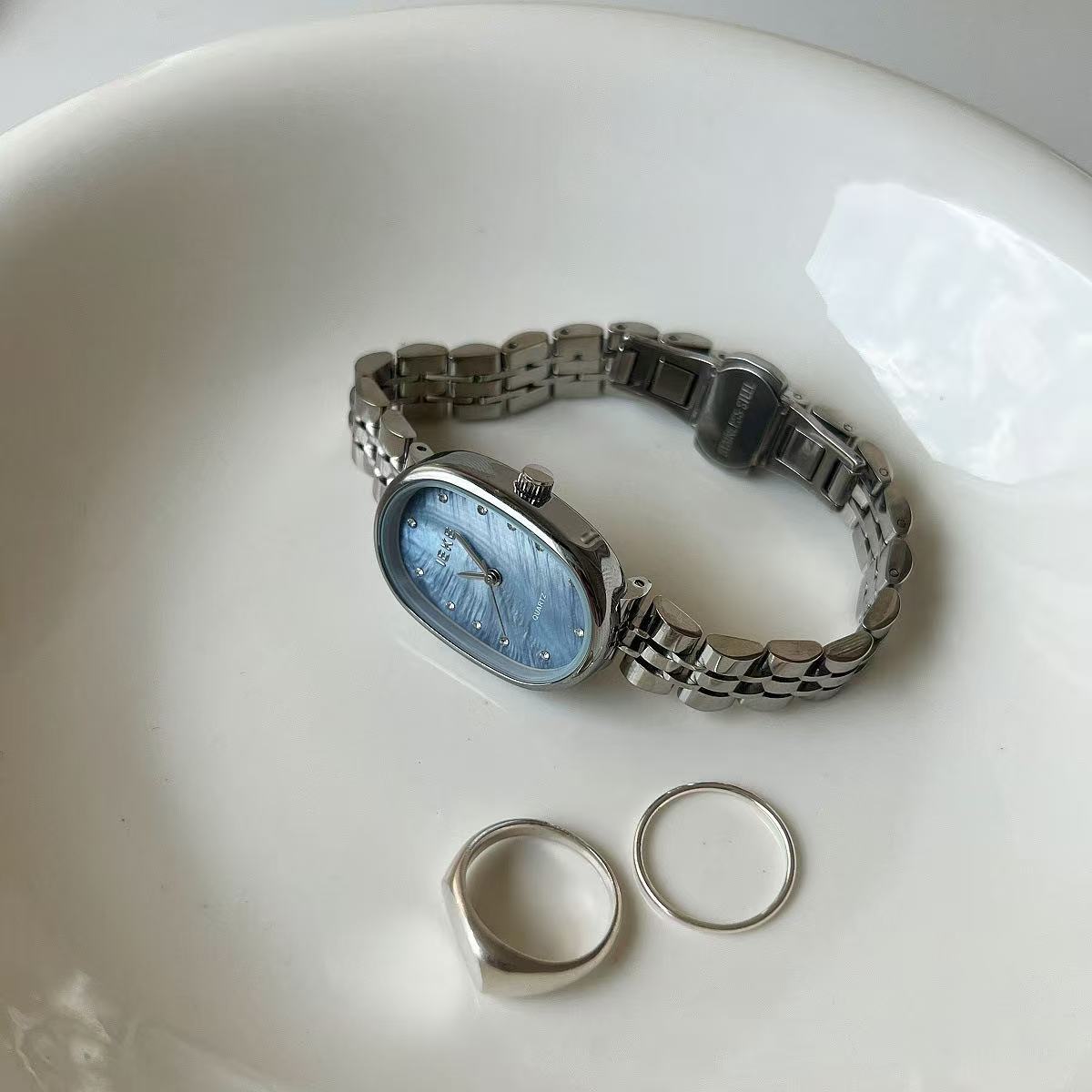 Ice Blue Fritillary Silver Watch