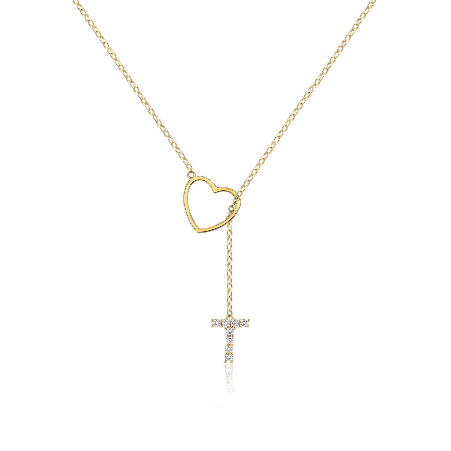 Brass Gold Plating Full Inlaid Zircon Name letter Neclace