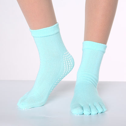 Women's Pure Cotton Dispensing Non-slip Yoga Five Finger Socks