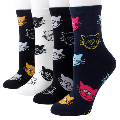 New Cute Cartoon Cat Casual Women's Socks