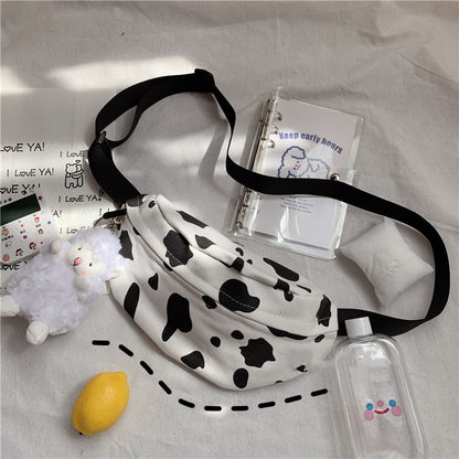 Girls cow print canvas bag