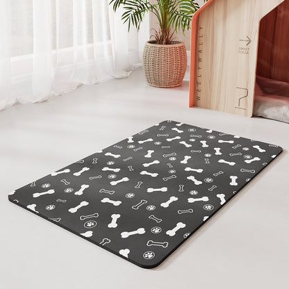 Minimalist Pet Feeding Mat Repeated Washing Water-absorbing Non-slip Mat