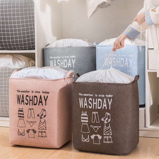 Quilt Storage Bag Folding Drawstring Dirty Clothes Basket