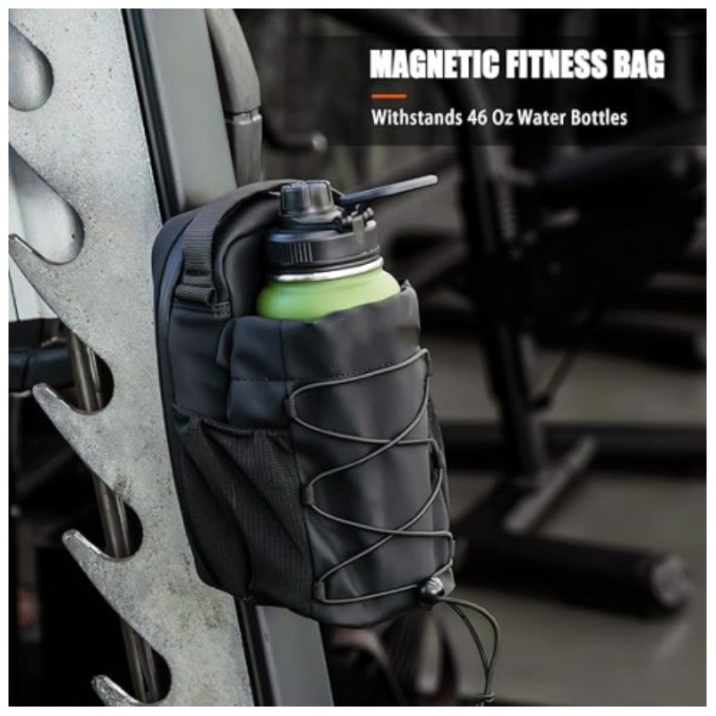Magnetic Fitness Bottle Holder & Cross Body Bag Sticks to Racks, Machines & More