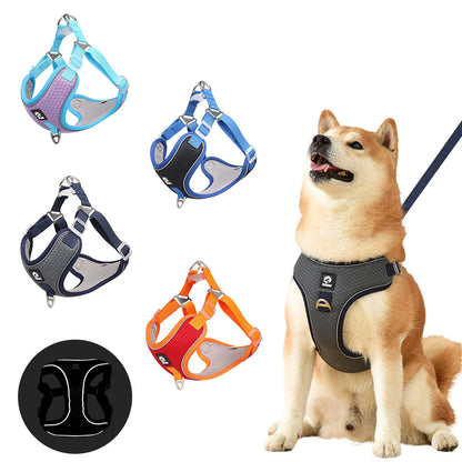 Pet Dog Harness Puppy Adjustable Breathable Mesh Reflective Saddle