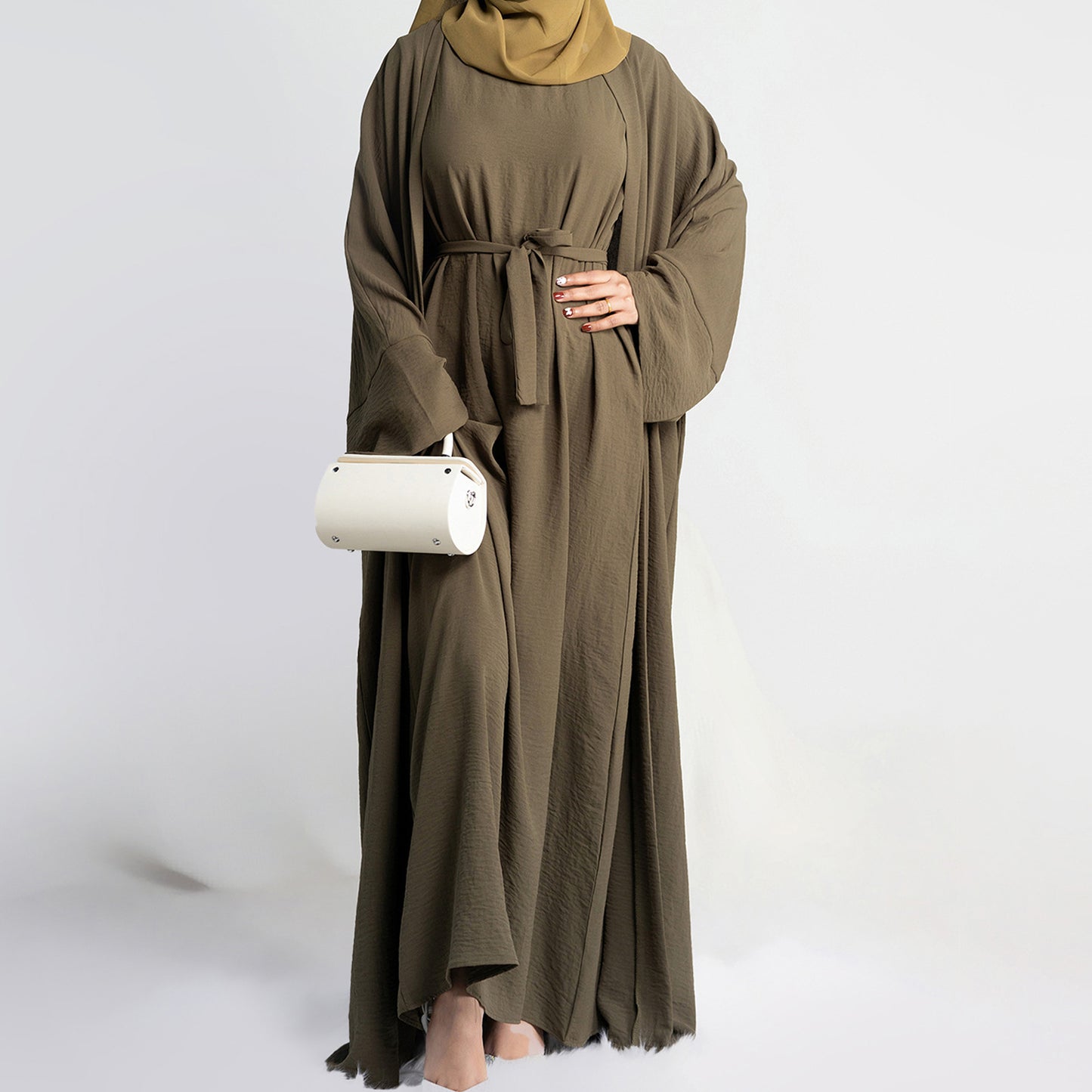 Solid Color Two-piece Abaya