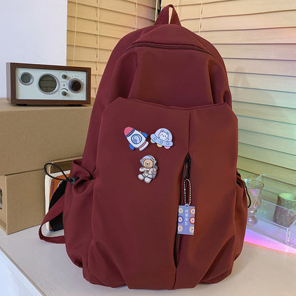New Simple Solid Color Backpack