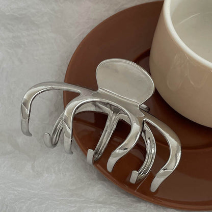 Silver Metal Barrettes Updo Hair Claw