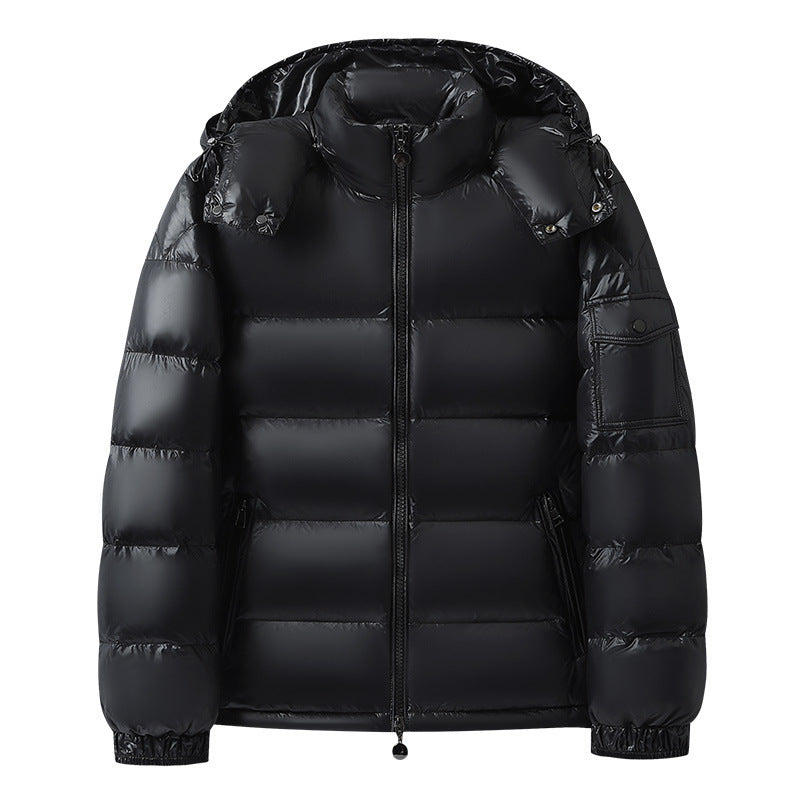 Warm Women's Glossy Hooded Jacket