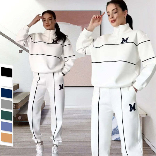 2 Piece Outfits Lounge Hoodless Pullover Sweatshirt Sweat suit Set With Pockets