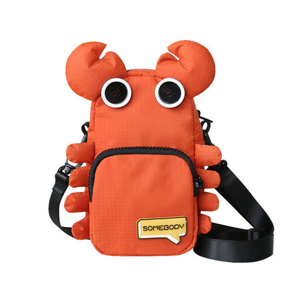 Tricolor Patch Little Crab Funny Bag Crossbody Small Square Bag
