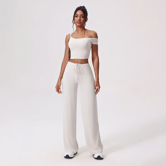 SLANT SHOULDER YOGA 2 PIECE SUIT