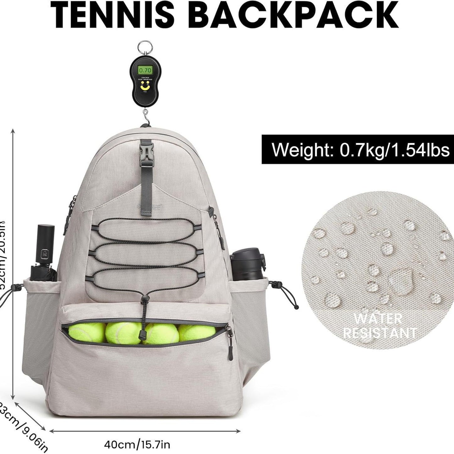 Men's And Women's Tennis Backpack Large Peak Ball Bag Can Hold 4 Rackets With Shoes Compartment
