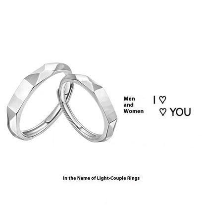 S925 Pure Silver Love Projecting Rings Pair