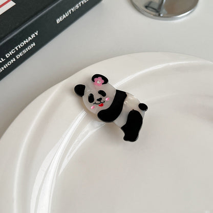 Cartoon Panda Acetate Grip Cute Animal Hair Claws