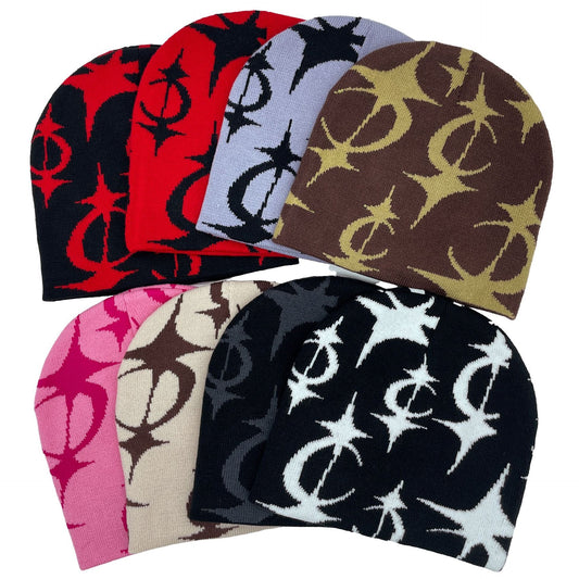 Five Pointed Star Jacquard Knitted Beanie