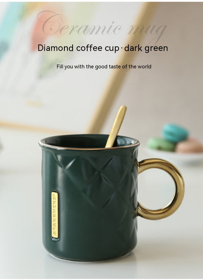 Creative Ceramic Mug Gold-plated Handle Coffee Cup