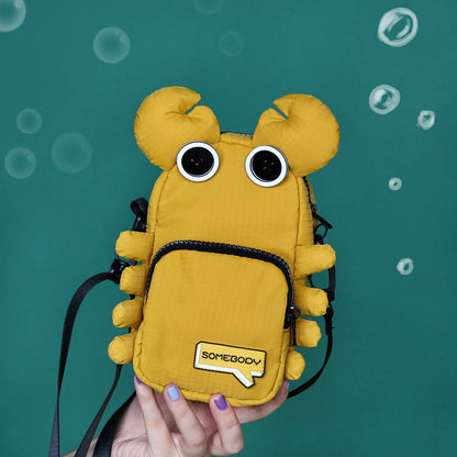 Tricolor Patch Little Crab Funny Bag Crossbody Small Square Bag