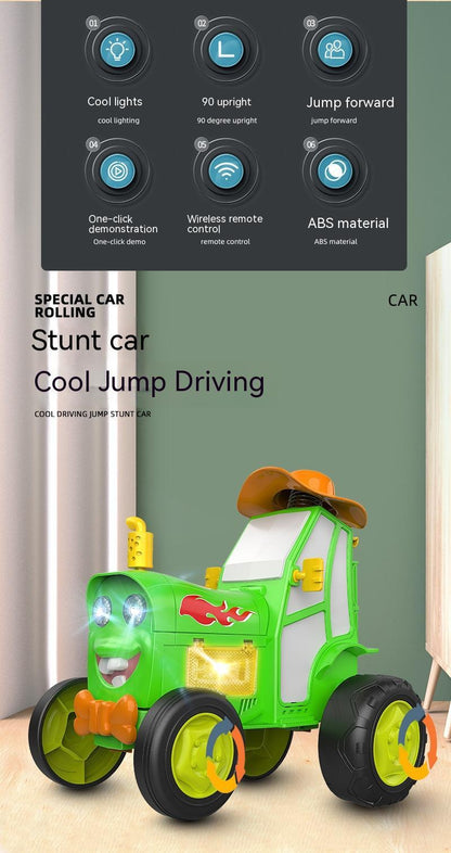 Remote Control Stunt Crazy Mad Tractor Dancing Sound And Light Swing Cool Quirky Toy