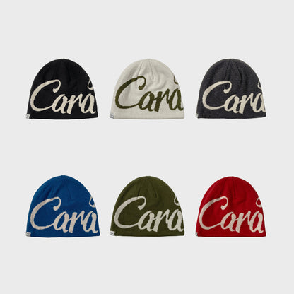 American Street Letter Jacquard Double sided Wear Knitted Beanie Hat