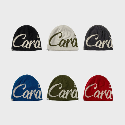 American Street Letter Jacquard Double sided Wear Knitted Beanie Hat
