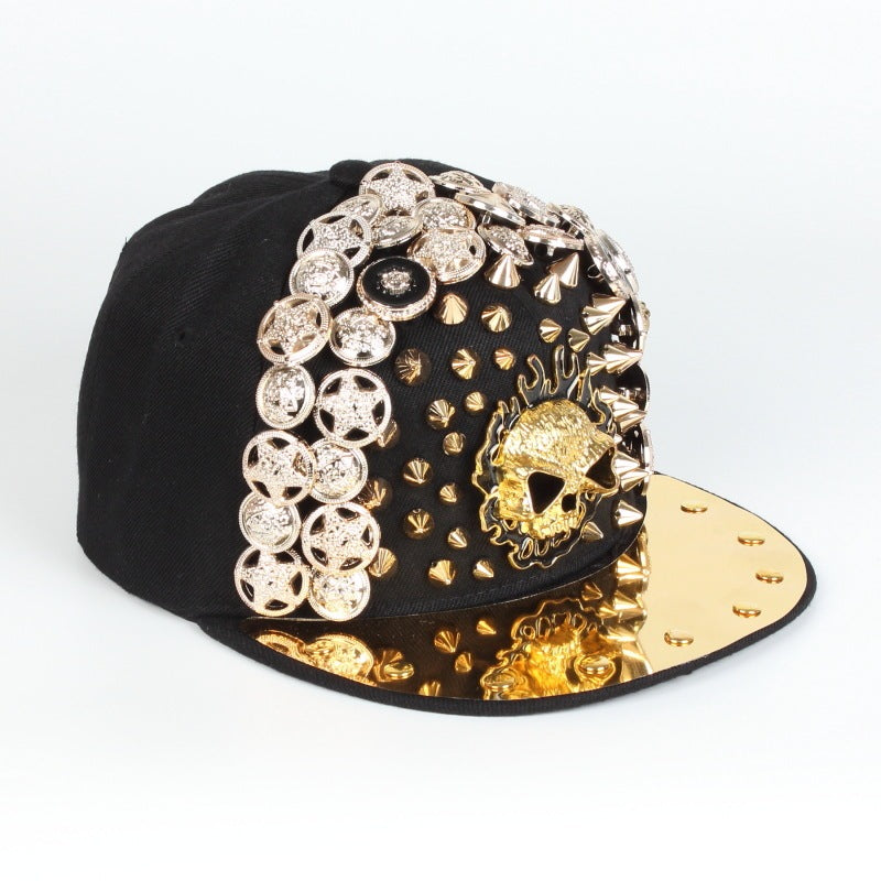 Skull Leopard Head Rivet Baseball Cap
