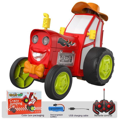 Remote Control Stunt Crazy Mad Tractor Dancing Sound And Light Swing Cool Quirky Toy