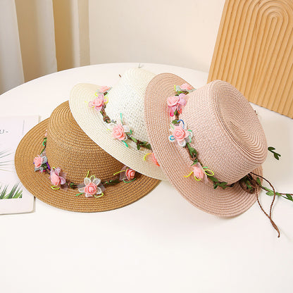 Women's Flat Straw Sun Protection Sun-proof Western Style Beach Hat