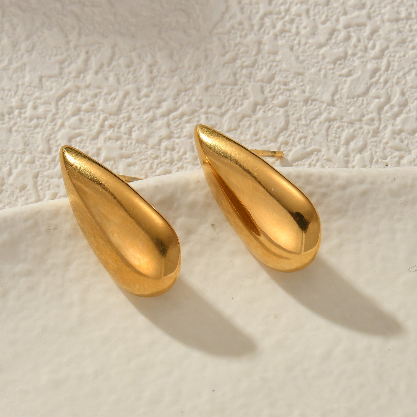 18K Gold Stainless Steel Dropper Shape Earrings