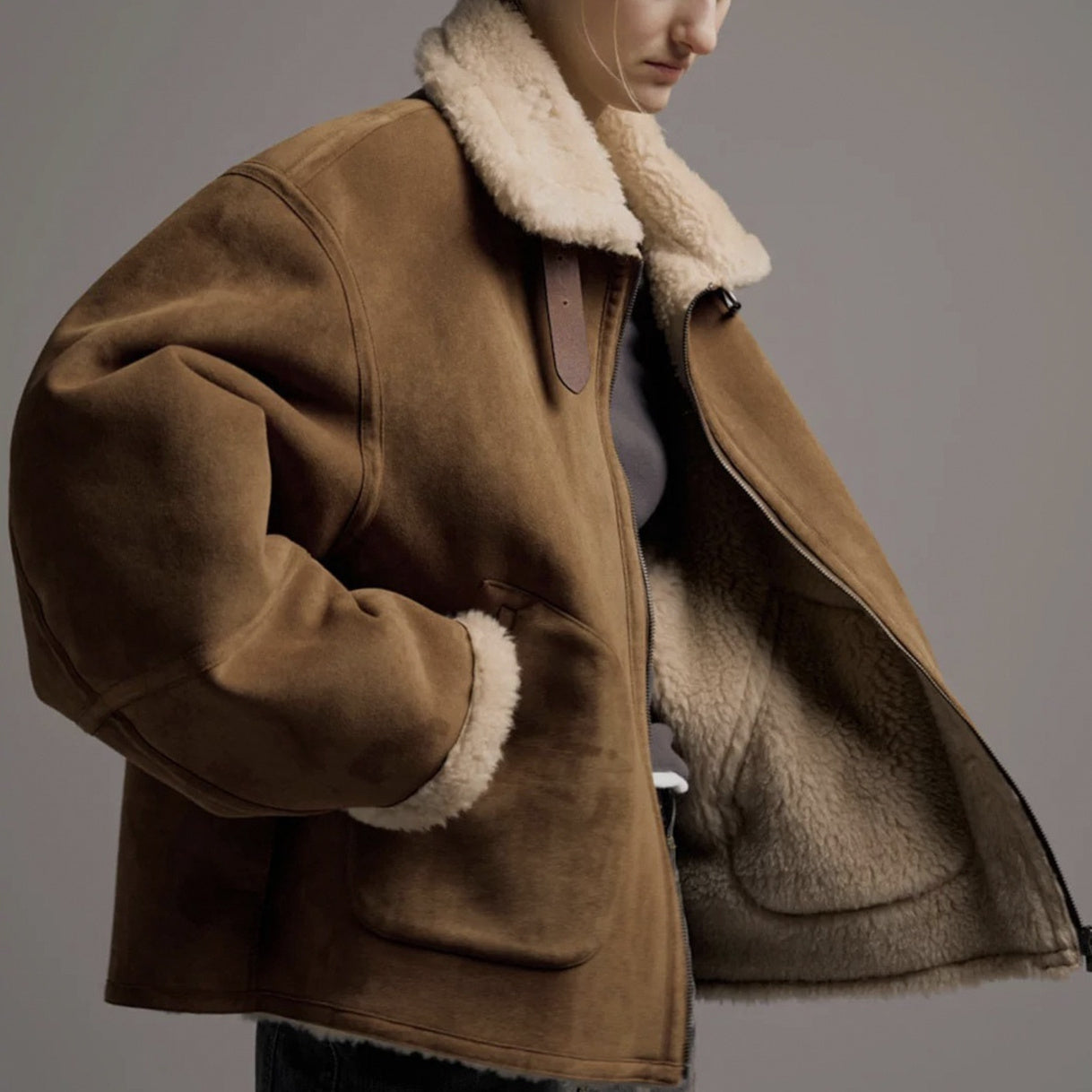 INNEN SHERPA-WOLLJACKE