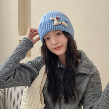 Cute Dog Knitted  Fashionable Beanie Hat