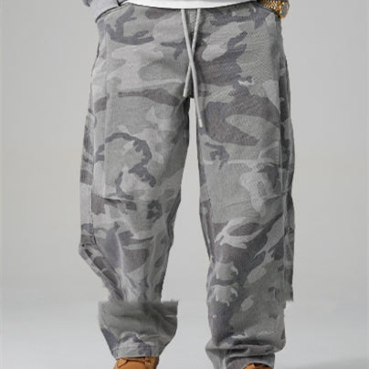 CAMOUFLAGE DRAWSTRING CARGO PANTS