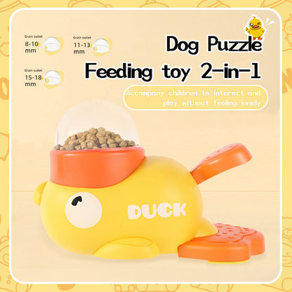 Dog Puzzle Feeder Interactive Pet Food Treat Dispenser Cartoon Duck