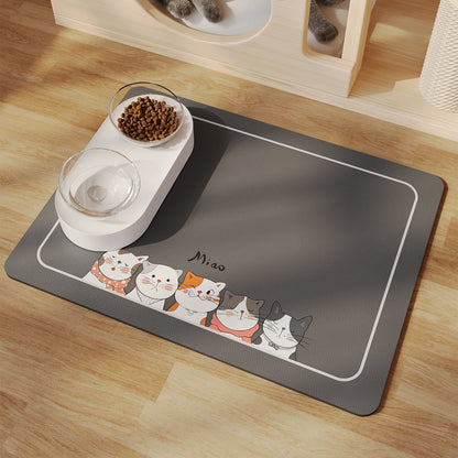Minimalist Pet Feeding Mat Repeated Washing Water-absorbing Non-slip Mat