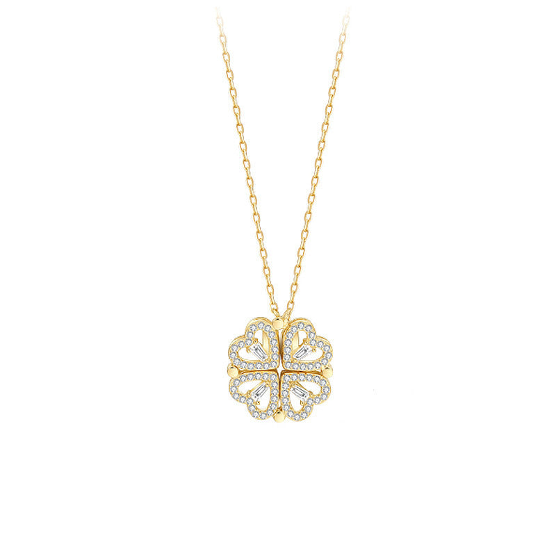 Explosive Style Detachable Deformed Four-leaf Clover Necklace