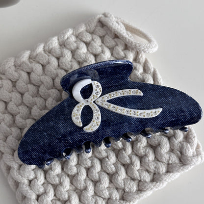 Blue Denim Jeans Style Acetate Hair Simple Shark Claw