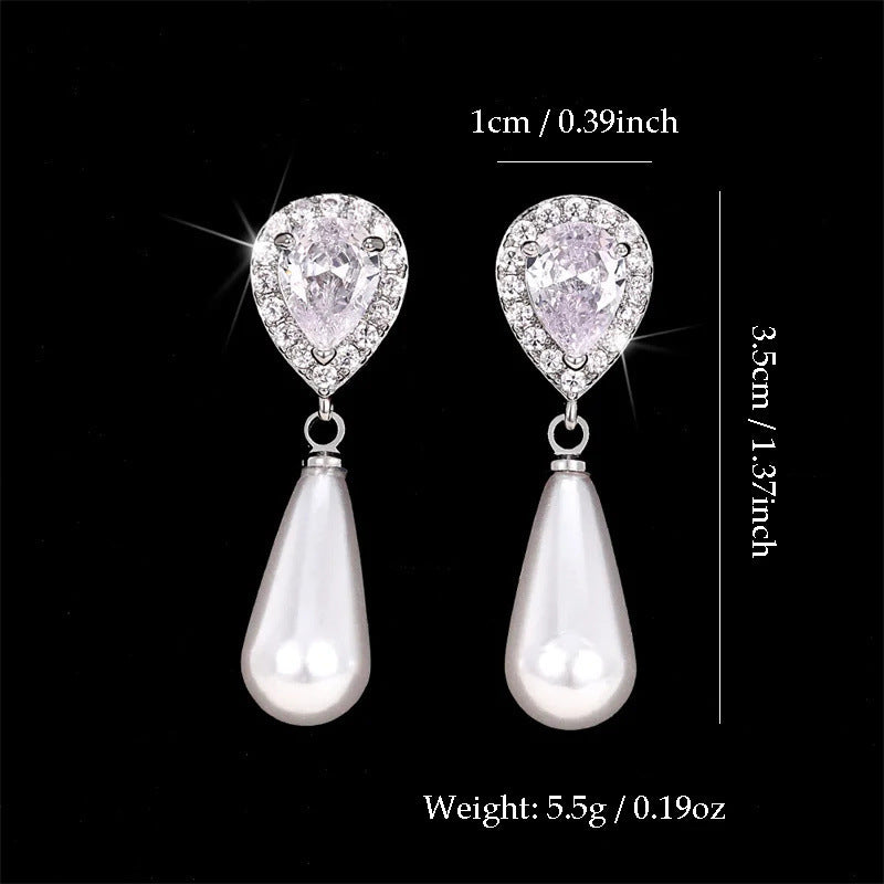 Water Drop Creative Drop Earrings Inlay