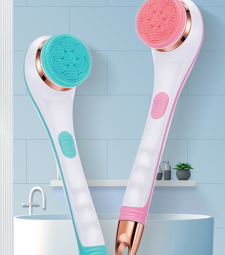 Electric Bath Brush Silicone Back Scrubber USB Rechargeable 2 Speeds Rotating Shower Brush