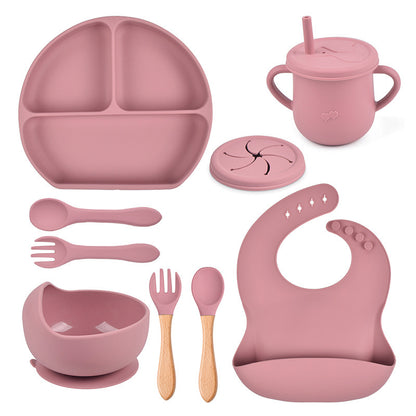 Silicone Solid Colors Babies' Tableware Set