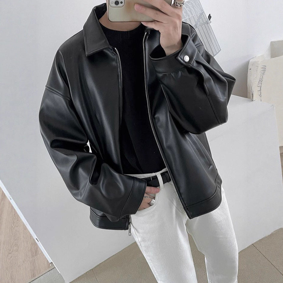 Men's Korean Leather Casual Jacket