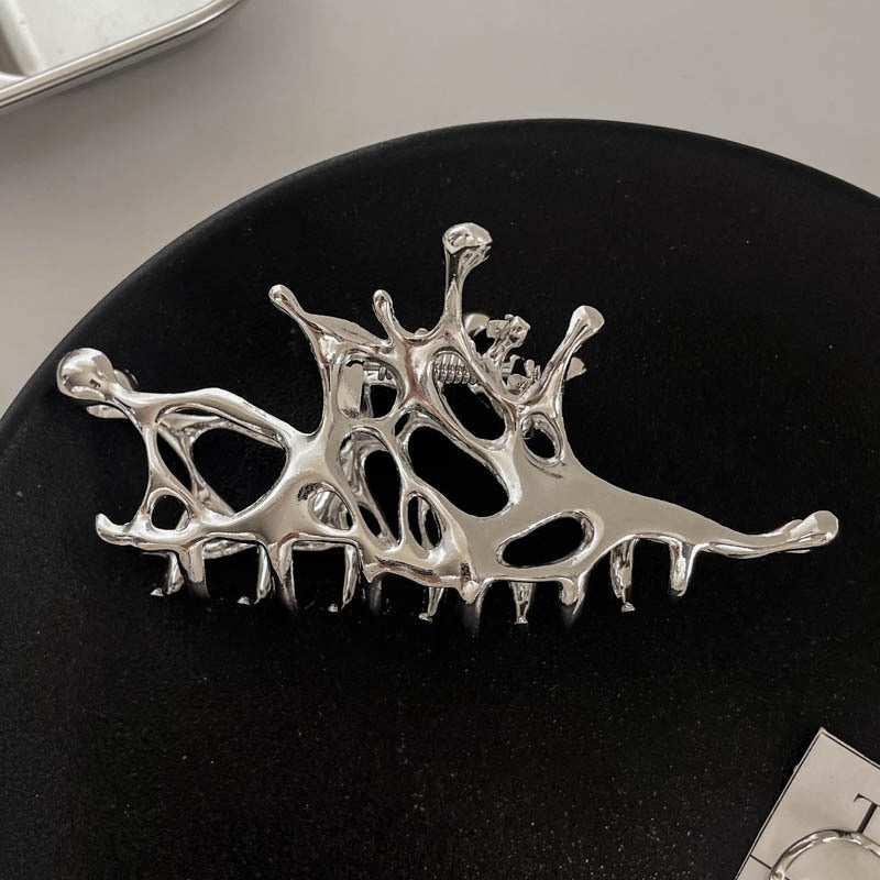 Silver Metal Barrettes Updo Hair Claw