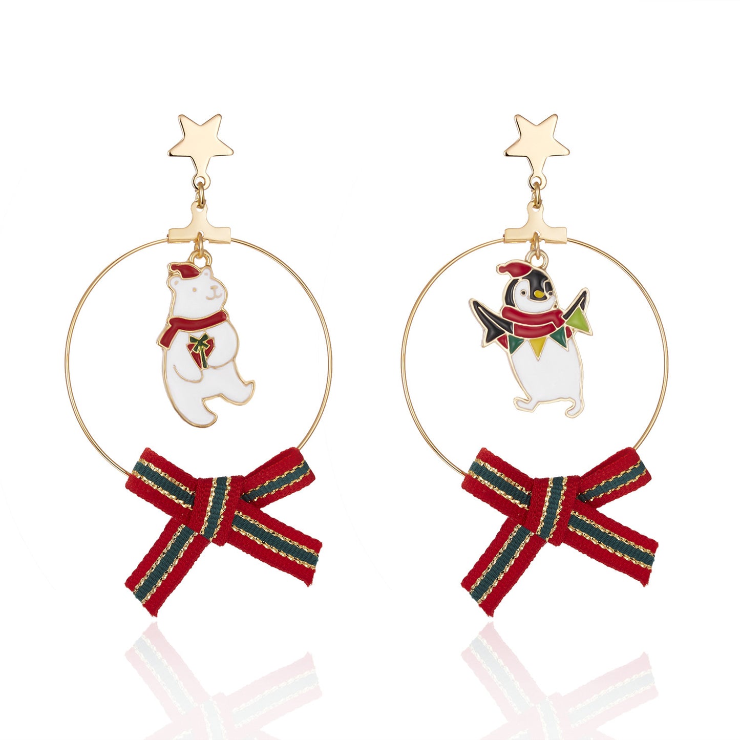 Foreign Trade Fashion Christmas Gingerbread Man Snowflake Earrings