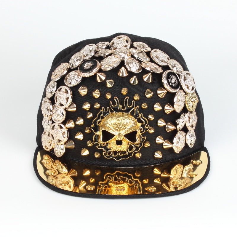 Skull Leopard Head Rivet Baseball Cap