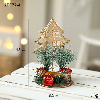 Christmas Golden Wrought Iron Candle Holding sticks