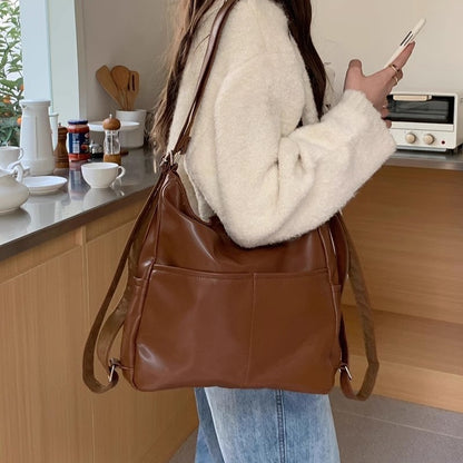 New Soft Leather Three-purpose Multifunctional Backpack & Shoulder Bag