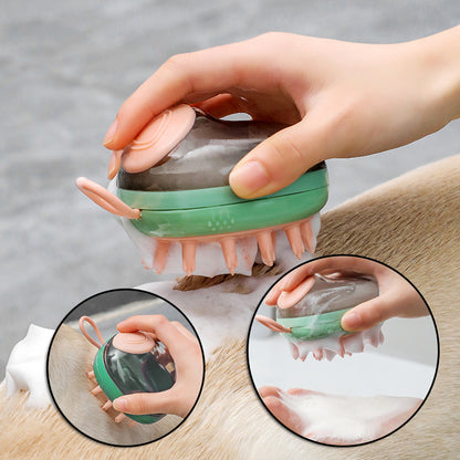 2 In 1 Pet Cleaning Bathing Massage Shampoo Soap Dispensing Grooming Brush