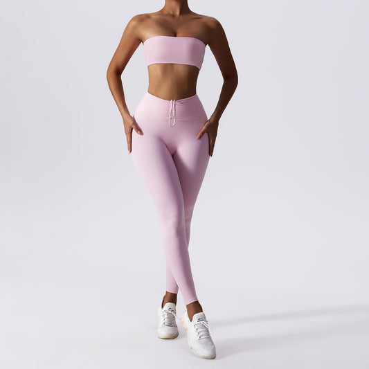 Basic Sports Feel Skinny Yoga Clothes Suit For Women