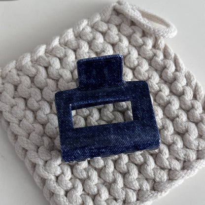 Blue Denim Jeans Style Acetate Hair Simple Shark Claw